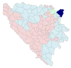 Location of Bijeljina within Republika Srpska