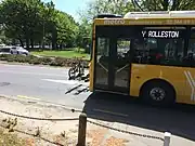 A bike bus with a bicycle carrier.