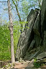 Cliffs of Billy Goat C trail, a favorite spot of rock climbers