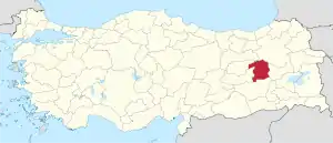 Location of the province within Turkey