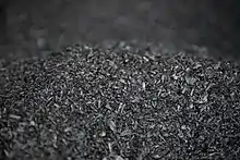 A large pile of biochar