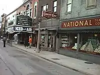 The Biograph Theater and (adjoining businesses) redressed for the film.