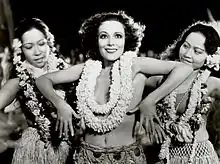  Dolores del Río in a scene from the 1932 film "Bird of Paradise" in which she appears to be dancing