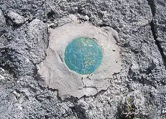 United States Army Corps of Engineers survey marker on Birnie Island