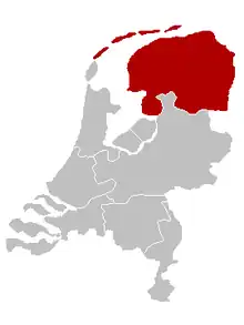 Location of the Diocese of Groningen-Leeuwarden in the Netherlands