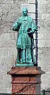 Bishop Joseph Eugene Guiges outside Notre-Dame Cathedral Basilica, Ottawa