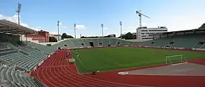 Bislett Stadion hosted the speed skating events for the 1952 Winter Olympics in Oslo.