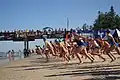 Competitors Entering the water at the start of the race.