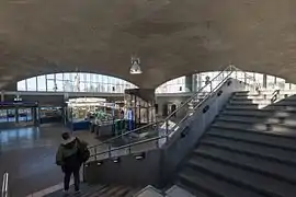 Ticket hall seen from Blackebergsplan stairs, 2016