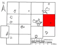 Location of Blanchard Township in Putnam County