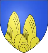 Seal of La Colle-Saint-Michel former commune with two golden breast-shaped hills (Mamelons)