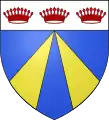 The arms of Jacques d'Étampes (1590–1668), Marshal of France, feature two piles in point issued from the base, or in chevron