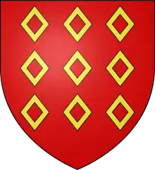 9 mascles—Gules, nine mascles or—Rohan family of France