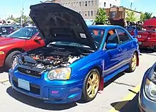 2005 Subaru Impreza WRX STI (note the coloured rocker panels for the 2005 model year)