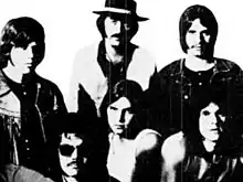 Bloodrock in 1970. Clockwise from top: Lee Pickens, Stevie Hill, Rick Cobb, Jim Rutledge, Nick Taylor, and Ed Grundy.