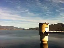 View of Blowering Reservoir from Blowering Dam, 2012.