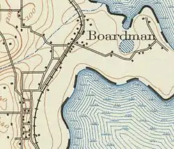 1938 USGS detail map of Boardman