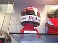 Race-worn helmet of 1986 Indianapolis 500 winner Bobby Rahal on display