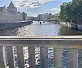 View from the Bode Museum bridge on to the river