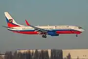 A Boeing 737-800 approaching Vnukovo Airport in 2010.