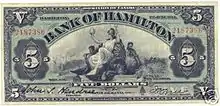 Bank of Hamilton $5 note, 1914