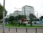 Row of residential buildings close to the Belgrade New Cemetery