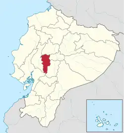 Location of the Bolívar Province in Ecuador.