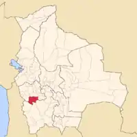 Location of Ladislao Cabrera Province in Bolivia