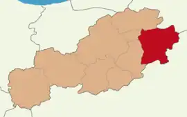 Map showing Gerede District in Bolu Province