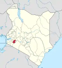 Location of Bomet County in Kenya