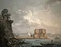 Carlo Bonavia's oil painting Castel dell'Ovo, Naples, 1788, Honolulu Museum of Art