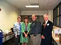 Mrs. White standing with the superintendent of Klein ISD, the Principal of Krimmel Intermediate, and a person from the Klein ISD central Office