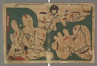 12th-13th century copy of 11th century world map from "Book of Curiosities", Bodleian Library