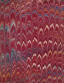 Image 8Marbled book board from a book published in London in 1872 (from Bookbinding)