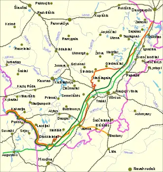 Image 74Demarcation lines between Poland and Lithuania 1919–1939 (from History of Lithuania)