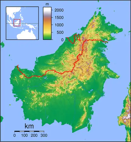 Map showing the location of Tanjung Datu National Park