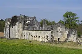 The ruins of Boschaud abbey in Villars