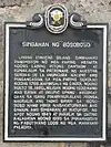 2001 historical marker by the National Historical Commission of the Philippines (NHCP; designated an Institute at the time)