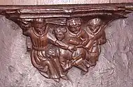 St Botolph's Church, Boston, Lincolnshire: a school-master thrashing a pupil