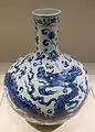 Bottle jar with dragon and arabesque design, China, Jingdezhen kiln.