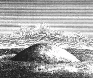 Engraving of a bowl barrow or cairn-ring by Richard Colt Hoare