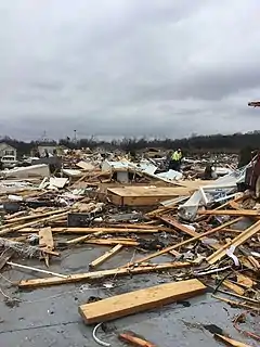 Image 13High-end EF3 damage to homes in the Creekwood subdivision in Bowling Green, Kentucky. Numerous fatalities occurred in this area. (from Tornado outbreak of December 10–11, 2021)