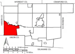 Location of Bowling Green Township in Marion County