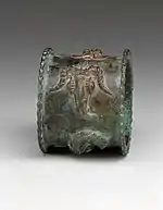 Ijebu brass bracelet depicting a ram head, 18th century