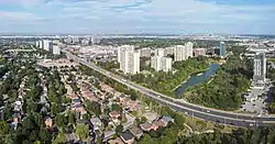 Aerial view of Bramalea in 2021