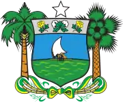 A coconut palm and a carnauba palm as supporters in the coat of arms of Rio Grande do Norte.[15]