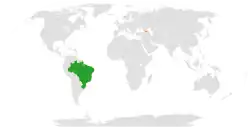 Map indicating locations of Brazil and Georgia