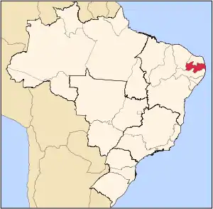 Location of Cacimba de Dentro in the State of Paraíba