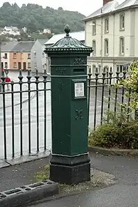 Disused green Penfold PB8/1 outside Brecon Museum, Wales.