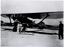 Sabiha Gökçen poses with her Bréguet 19